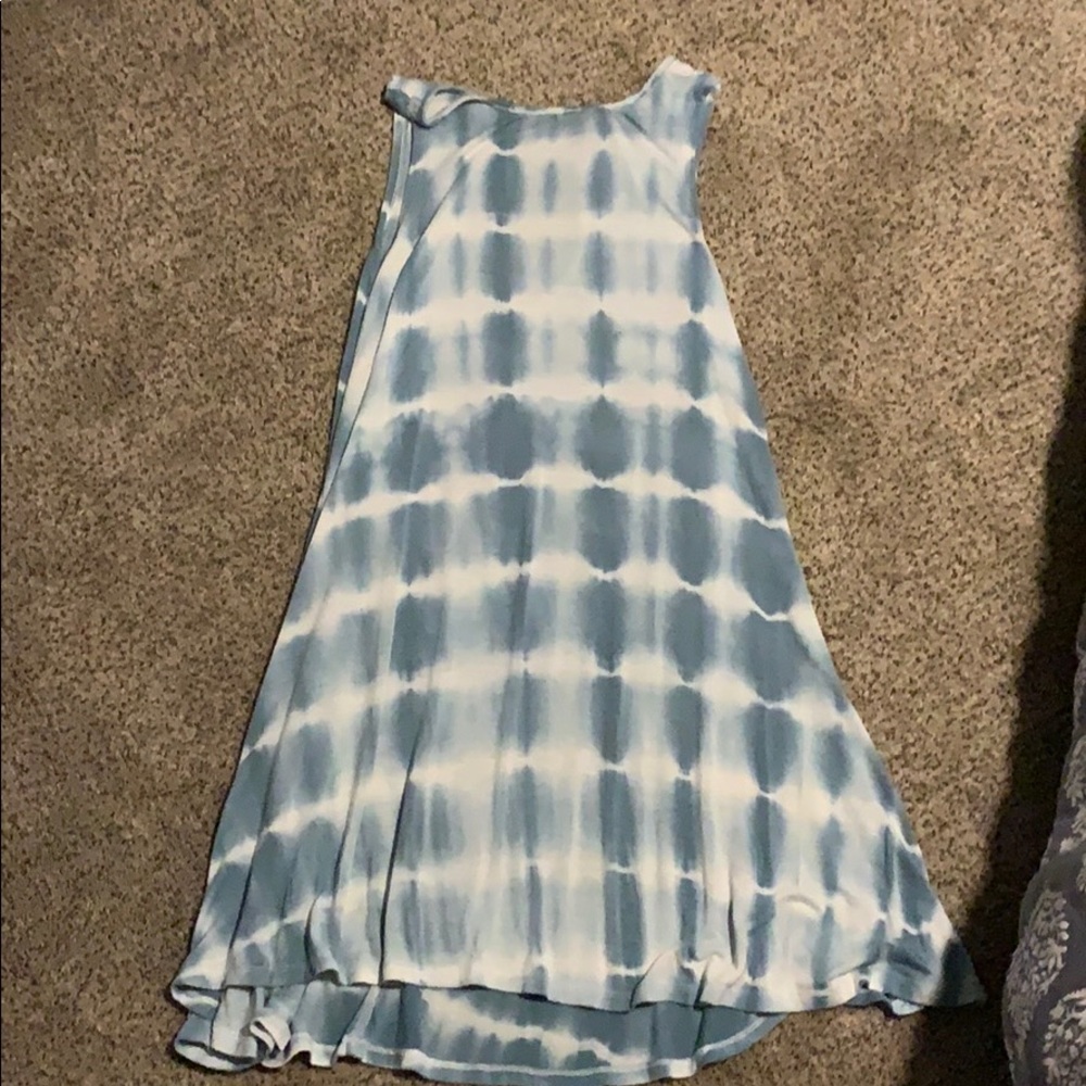 Blue and white dress